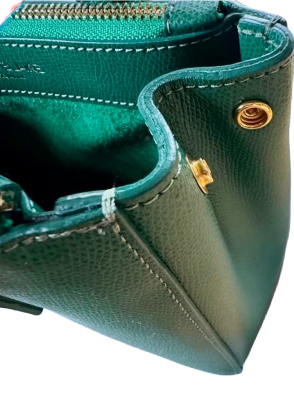 Teddy Blake Bella Vitello Italian Bag avocado dark green NWT - Picture 9 of 16